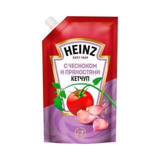 Heinz, Кетчуп Heinz 320Гр Чесноком И Пряностями Д/П, шт, ШК: 4601674084813