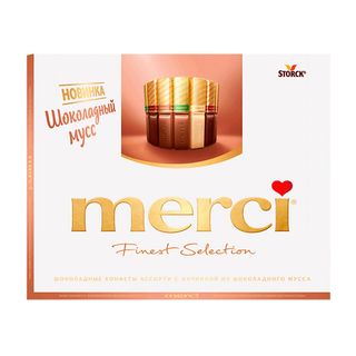 Конфеты Merci Ассорти с начинкой из шоколадного мусса 210 г
