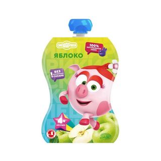 Детское пюре "Смешарики" Яблоко (Гуалапак) 85 г шк: 4813163006064