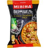 Вермішель швидкого приготування Мівіна зі смаком смаженого м’яса з овочами та зеленню негостра 59, 2 г