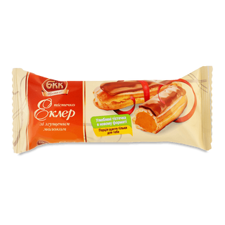 Тістечко БКК «Еклер» зі згущеним молоком в упаковці 60г