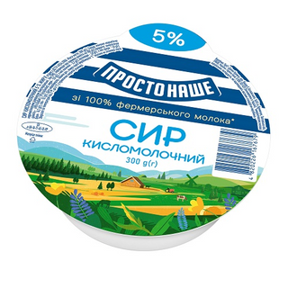 Сир кисломолочний Простонаше 5% 300г