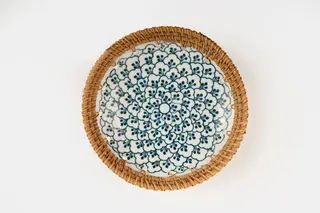 თეფში - ANYA CERAMIC / RATTAN CAKE PLATE 15R BLUE / WHITE
