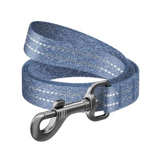 Повідець Collar WAUDOG Re-cotton для собак світловідбивний синій M 20 мм/3 м