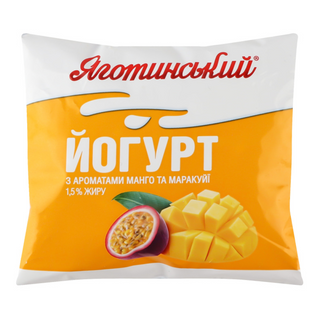 Йогурт Яготинськй манго та маракуя 1,5% 400 плівка