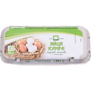 Яйця курячі Єврогруп (10 шт.) карт. С1