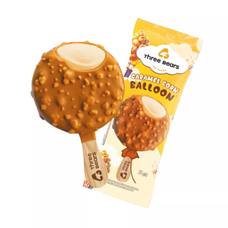 Морозиво Три Ведмеді Caramel corn balloon з ароматом Попкорн 55 г
