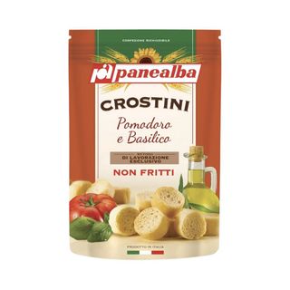 Крутони Panealba пшеничні з оливковою олією, базиліком і томатами 100г