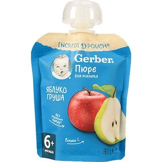 Пюре Гербер 90г яблуко груша пауч