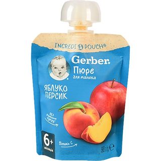 Пюре Гербер 90г яблуко персик пауч