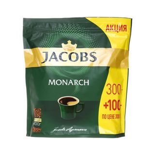 Jacobs, Кофе Jacobs 300Гр+100Гр Растворимый Monarch Д/П, шт, ШК: 8714599514481