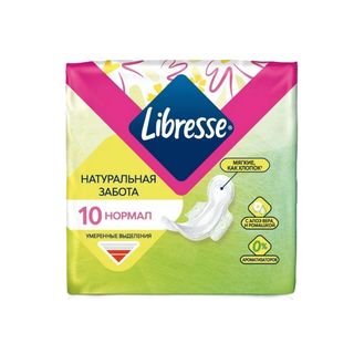 Libresse, Прокладки Libresse Natural Care Ultra Normal 10Шт, шт, ШК: 7322540523300