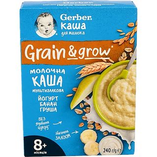 Каша Gerber 240г мультизлакова йогурт банан груша