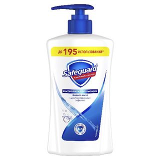 სეიფგარდი ანტიბაქტერიული თხევადი ხელის საპონი სუფთა თეთრი 390 მლ