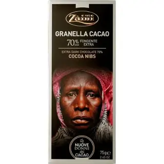 Шоколад чорний Zaini 70% зі шматочками какао бобів 75 г
