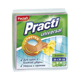 Paclan, Салфетки Paclan Practi 3Шт 38*38 Универсальные, шт, ШК: 4014100003409