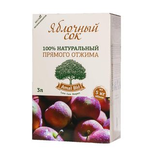 Сок Amal Bio Яблочный Натуральный Прямого Отжима 3 Л