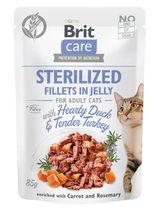 Brit Care Cat pouch філе в желе качка, індичка д/стерил. котів 85 г