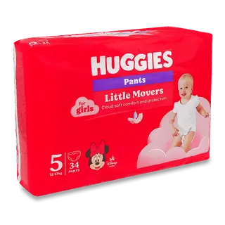 Підгузки-трусики для дівчаток Huggies Pants 5 (12-17 кг) 34шт