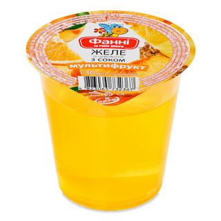 Желе Фанні Мультифрукт із сироватки з соком, стакан (130г)