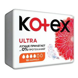 Kotex - ჰიგიენური საფენი ულტრა ნორმალი 4 წვ - 10 ც