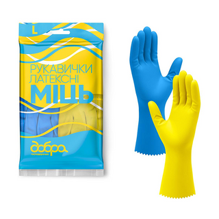 Латексні рукавички Добра господарочка МІЦЬ L
