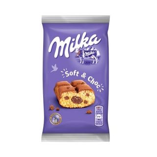 Тістечко бісквітне 35 г Мілка з шоколадною начинкою і шматочками молочного шоколаду