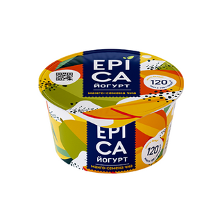 Йогурт EPICA с манго и семенами чиа 5%, 130г