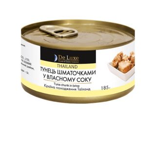 Консерви 185г De Luxe Foods & Goods Selected Тyнець шматочками y власномy сокy