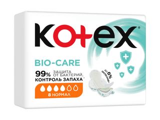 Прокладки женские Kotex Bio-Care Нормал гигиенические, 8 шт