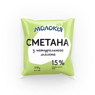 Сметана 370 г Молокія 15% 