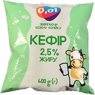 Кефір 0.01 400г 2.5% п.е