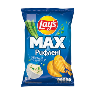 Чипси Lay`s рифлені зі смаком сметани та цибулі 95 г