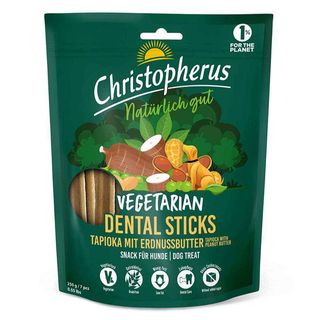 Ласощі Christopherus Vegetarian Dental Stick для собак вегетаріанські палички тапіока з арахісовою олією 250 г