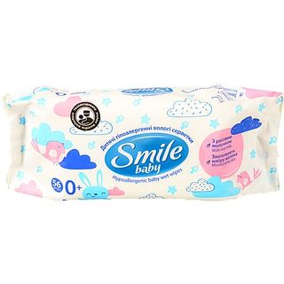 Серветки вологі Smile bebi 56шт рисове молочко