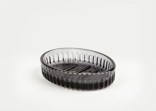 სასაპნე - DIAMOND GLASS SOAP DISH 12.2X9.1X2.8 CM BLACK