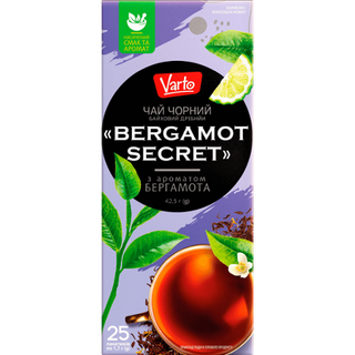 Чай Varto чорний байховий дрібний з ароматом бергамота 25 шт по 1,7 г