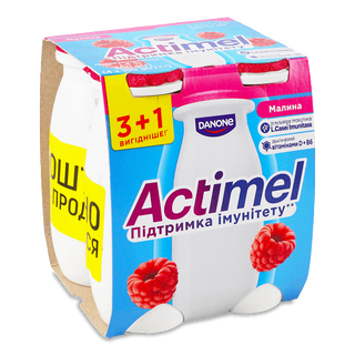 Продукт кисломолочний Actimel малина 1,4% пляшка 4*100г