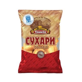 Трапеза Сухари, Сухари Трапеза 350Гр Сдобные Сгущенка, шт, ШК: 4870059001060