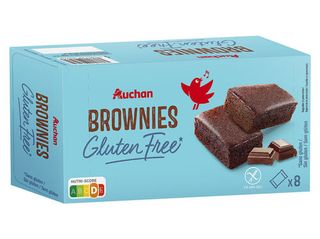 BROWNIES AUCHAN:S/GLÚTEN DE CHOCOLATE 8UN 240G