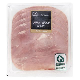 Jamón Cocido Extra C.Clásico Carrefour 180 Gr.