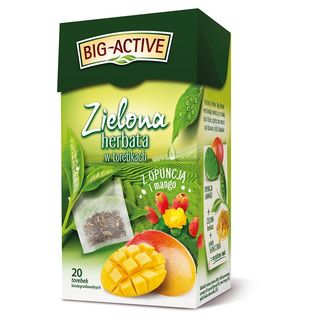 Big-Active Zielona herbata w torebkach z opuncją i mango 34 g (20 x 1,7 g)