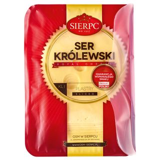 Sierpc Królewski Ser żółty w plastrach, 135 g