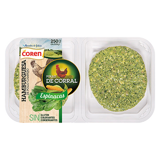 Hamburguesa De Pollo De Corral Y Espinacas 250 G