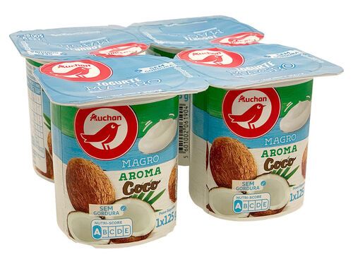 IOGURTE AUCHAN MAGRO AROMA CÔCO 4X125G