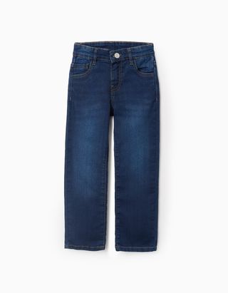 Calças de Ganga para Menino 'Straight' - Tamanho 7/8 AZUL ESCURO