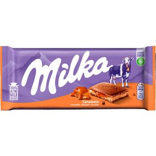 Milka Chocolate de Leite Recheado com Caramelo embalagem 100 g - 20647201217