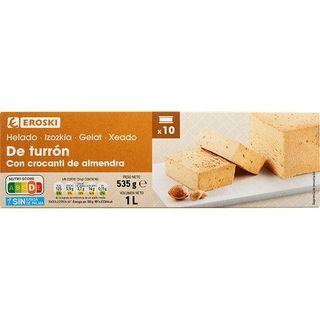 Helado Corte De Turrón Eroski, Barra 1 L. (25468208)