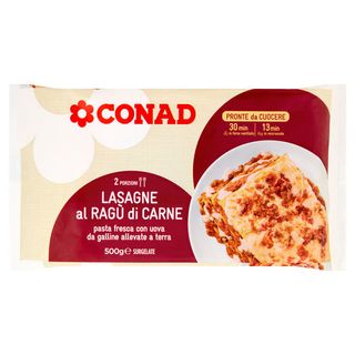 CONAD Lasagne al Ragù di Carne Surgelate 500 g - 8003170018235