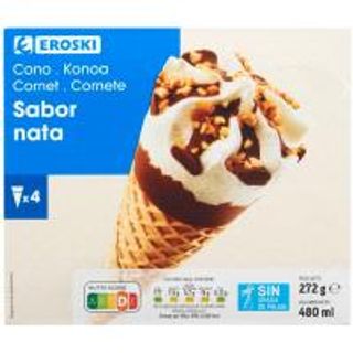 Cono Grande De Nata Eroski, Pack 4X120 Ml. (25473463)